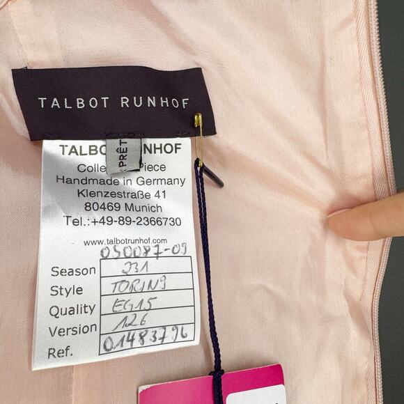 Talbot Runhof Pink Jacquard Knee Length A-Line Dress NWT New US 4 - Picture 4 of 11